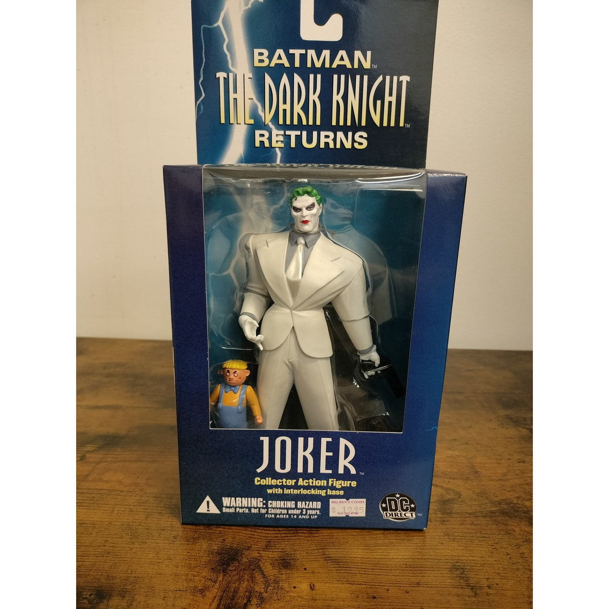 Actual item: 2004 DC Direct The Dark Knight Returns Joker figure and accessories in original window box, front view
