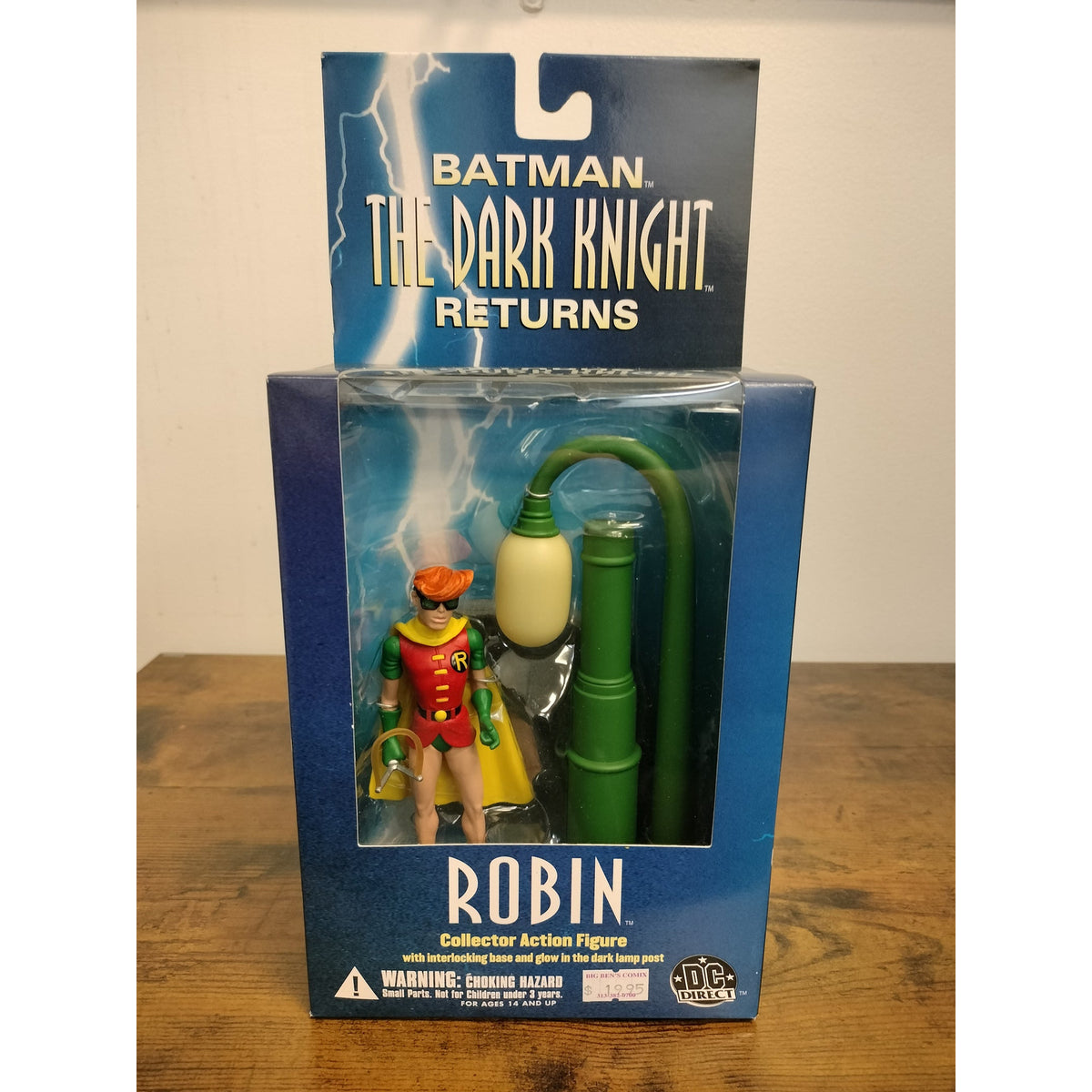 Actual item: 2004 DC Direct Robin Carrie Kelley with lamp post in original Dark Knight Returns window box, front view
