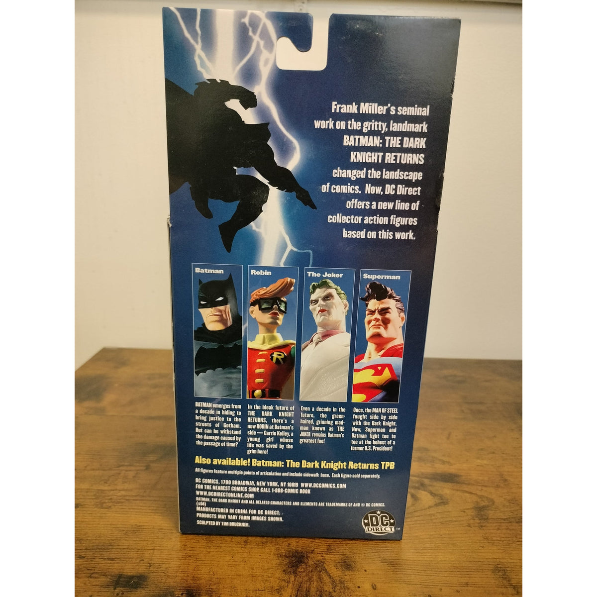 Actual item: rear of 2004 DC Direct The Dark Knight Returns Robin retail packaging