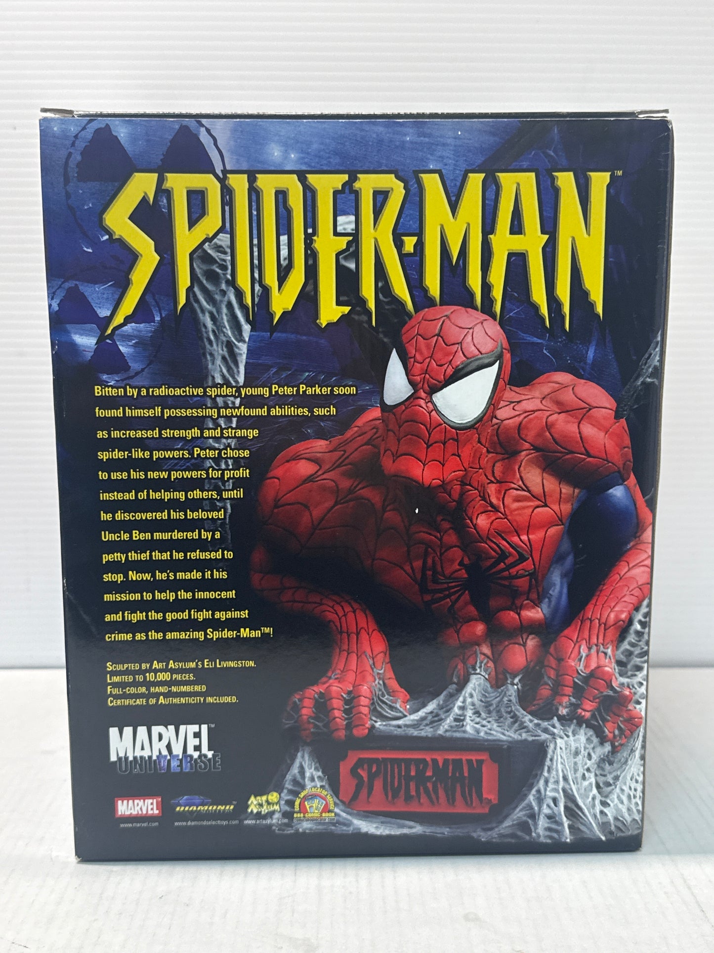 Spiderman Bust Statue 2004 Art Asylum 1285/10,000