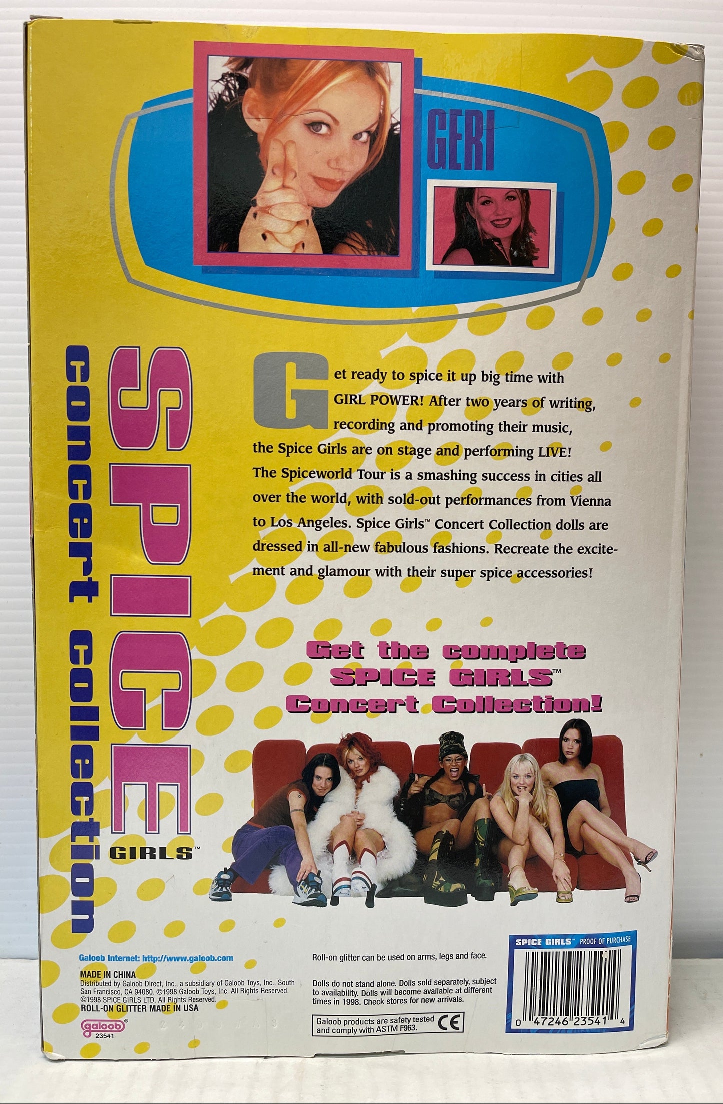 Galoob Spice Girls Concert Collection Geri 11in Fashion Doll w/ Accessories 1999