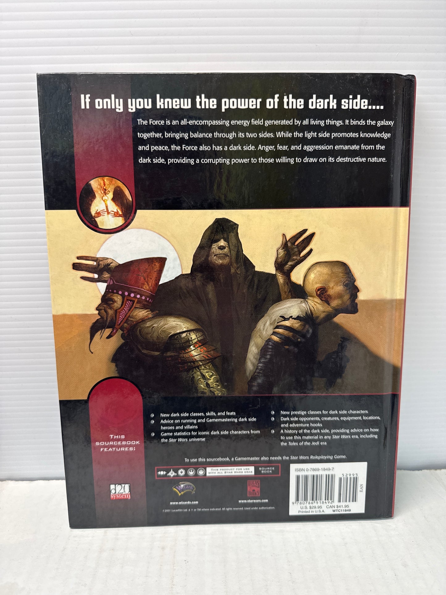 The Dark Side Sourcebook (Star Wars Roleplaying Game) Bill Slavicsek Hardcover - USED WH