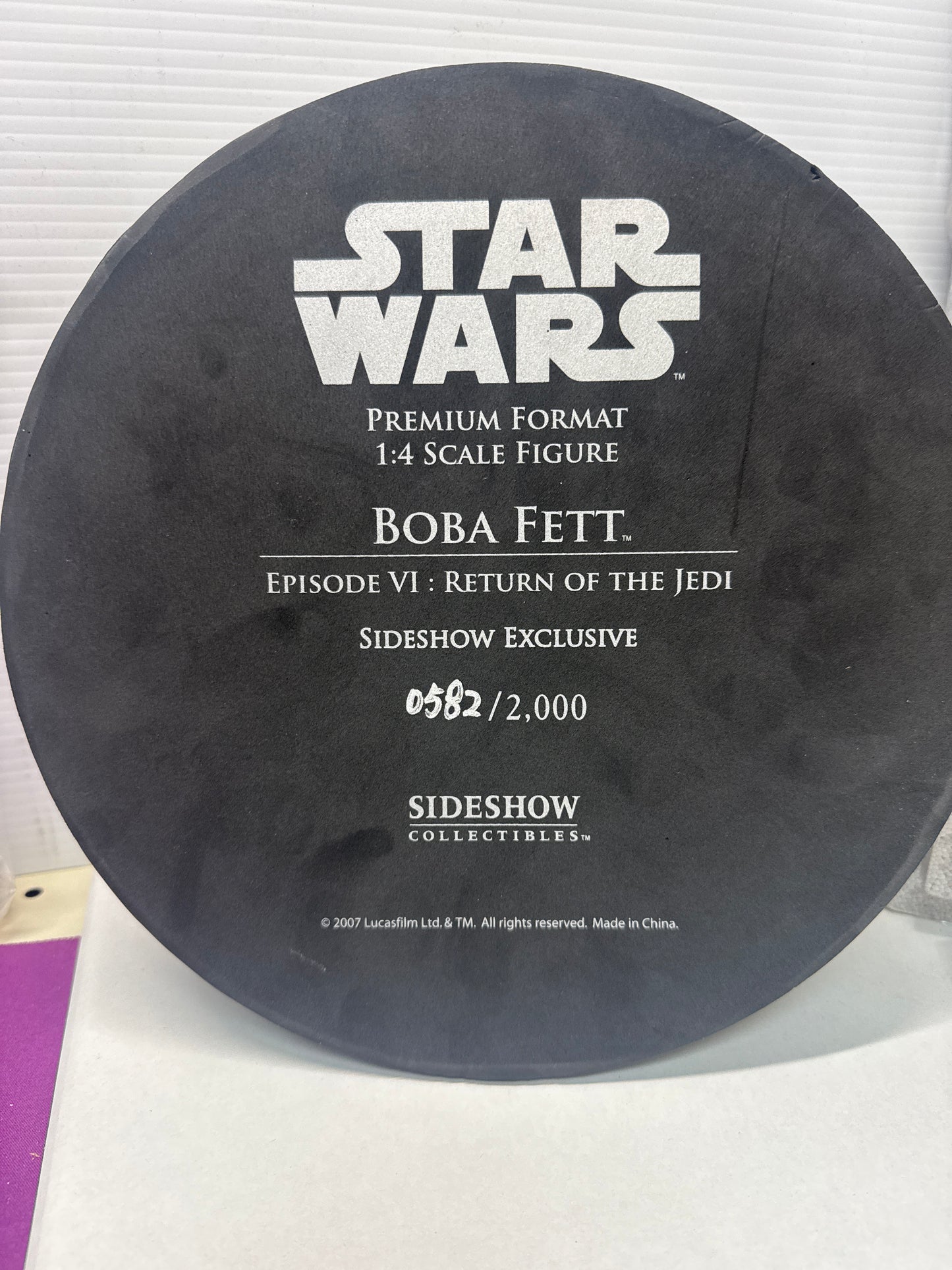 Sideshow Collectibles Exclusive BOBA FETT Premium Format Figure #0582/2000