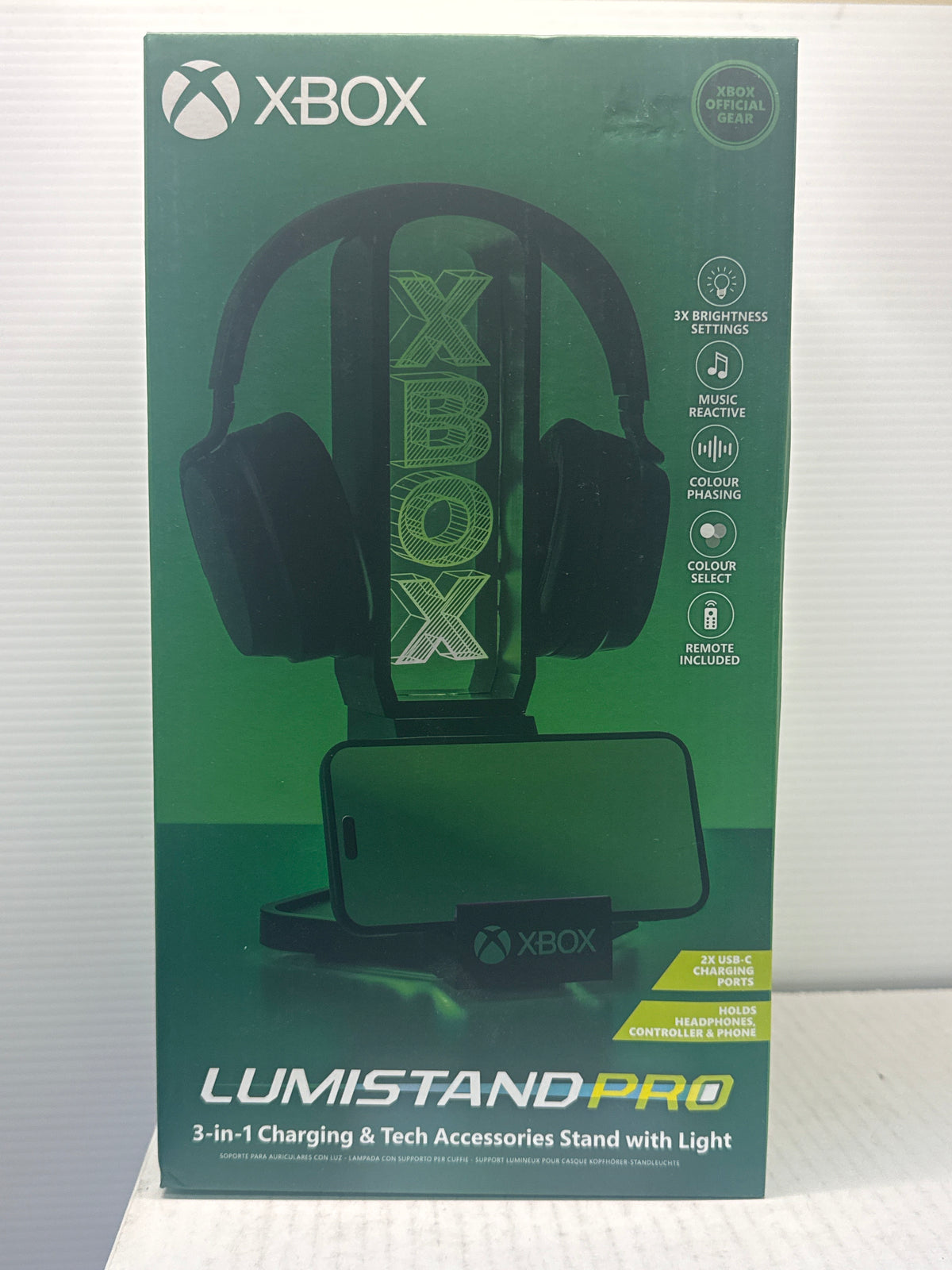 Paladone Xbox Logo Lumistand Pro 3-in-1 Charging & Tech Accessory Stand with Light