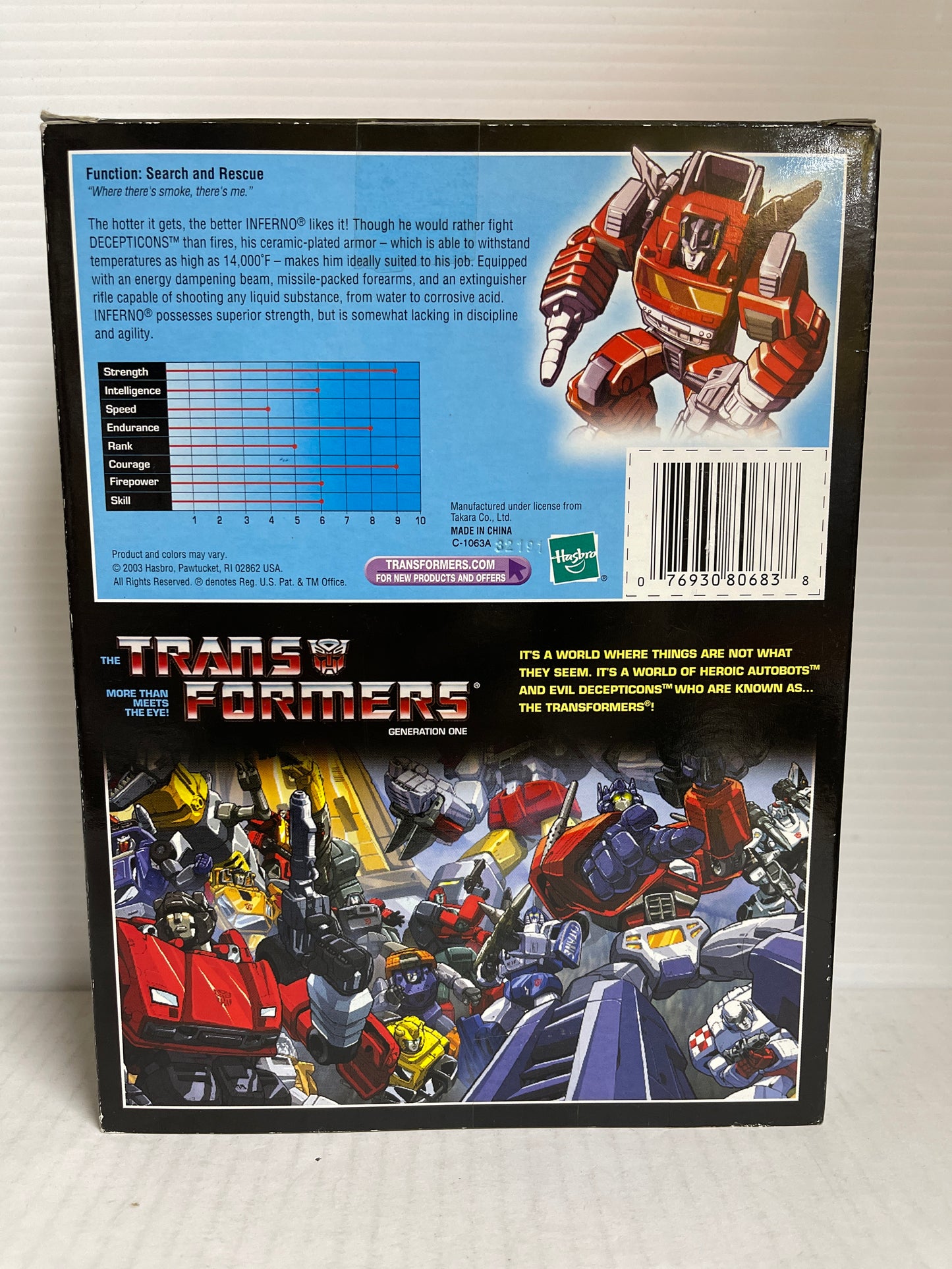 Transformers G1 AUTOBOT INFERNO Commemorative Series V  Robot to Fire Truck 2003