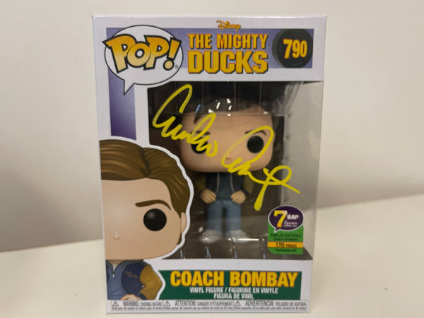 Pop 7BAP Signature Series Mighty Ducks Coach Bombay 789 Signed by Emilio Estevez with JSA Certification