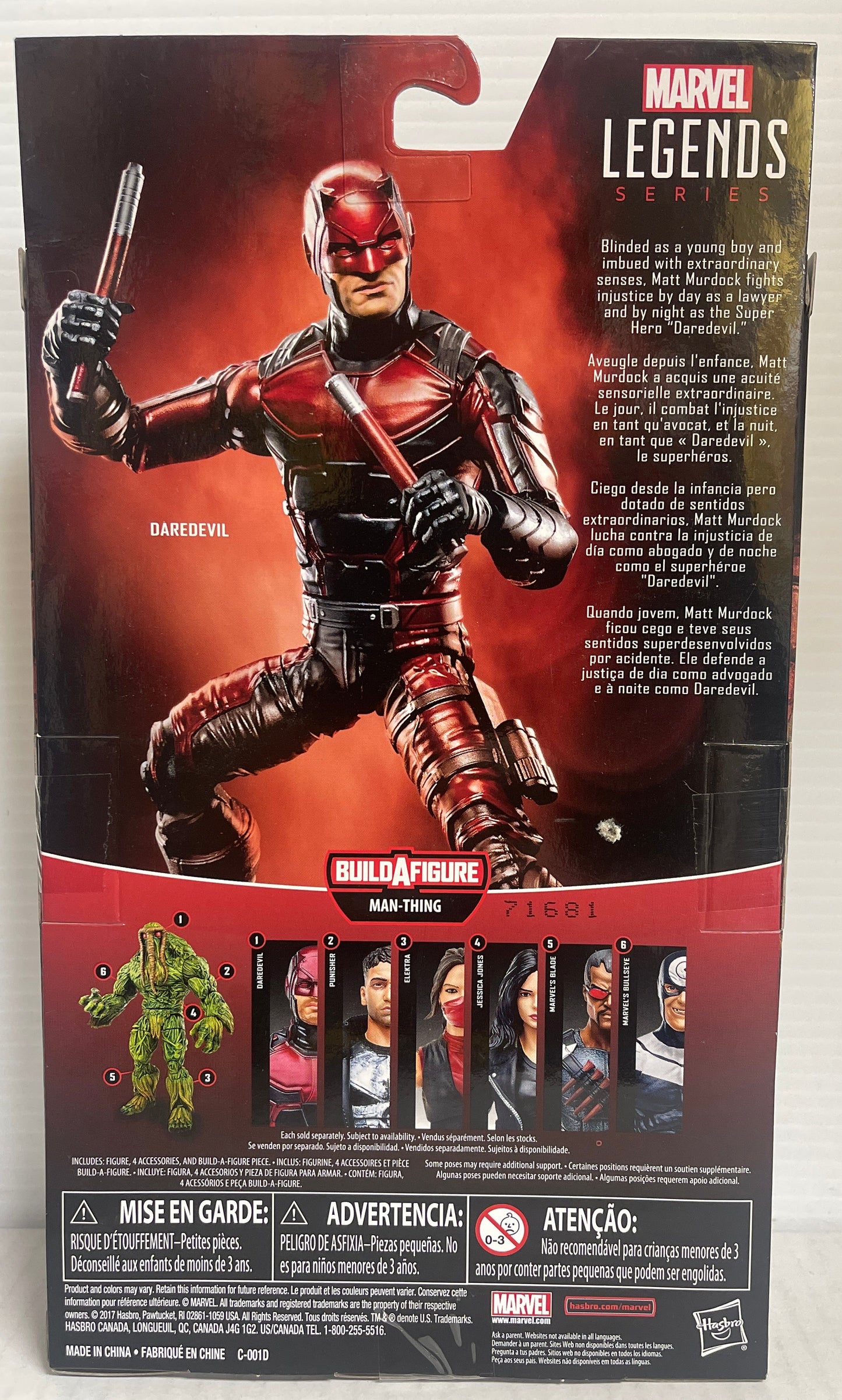 Daredevil Netflix Marvel Legends Defenders 6" Action Figure BAF Man-Thing 2017