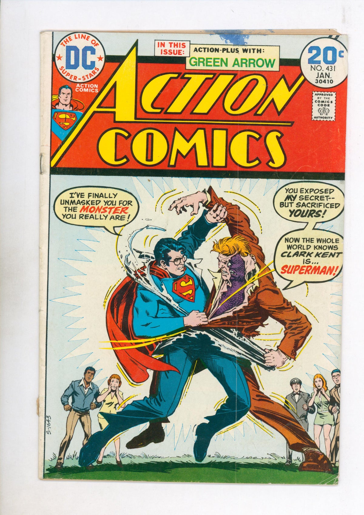 Action Comics #431 (1974) actual front cover