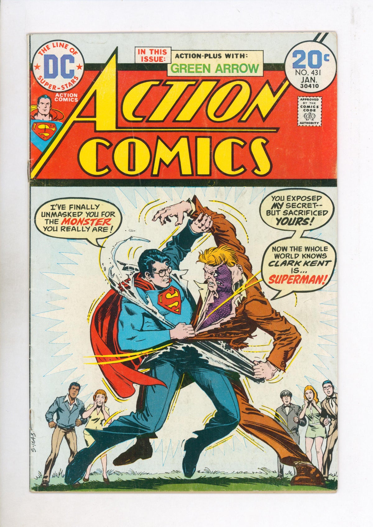 Action Comics #431 (1974) actual front cover