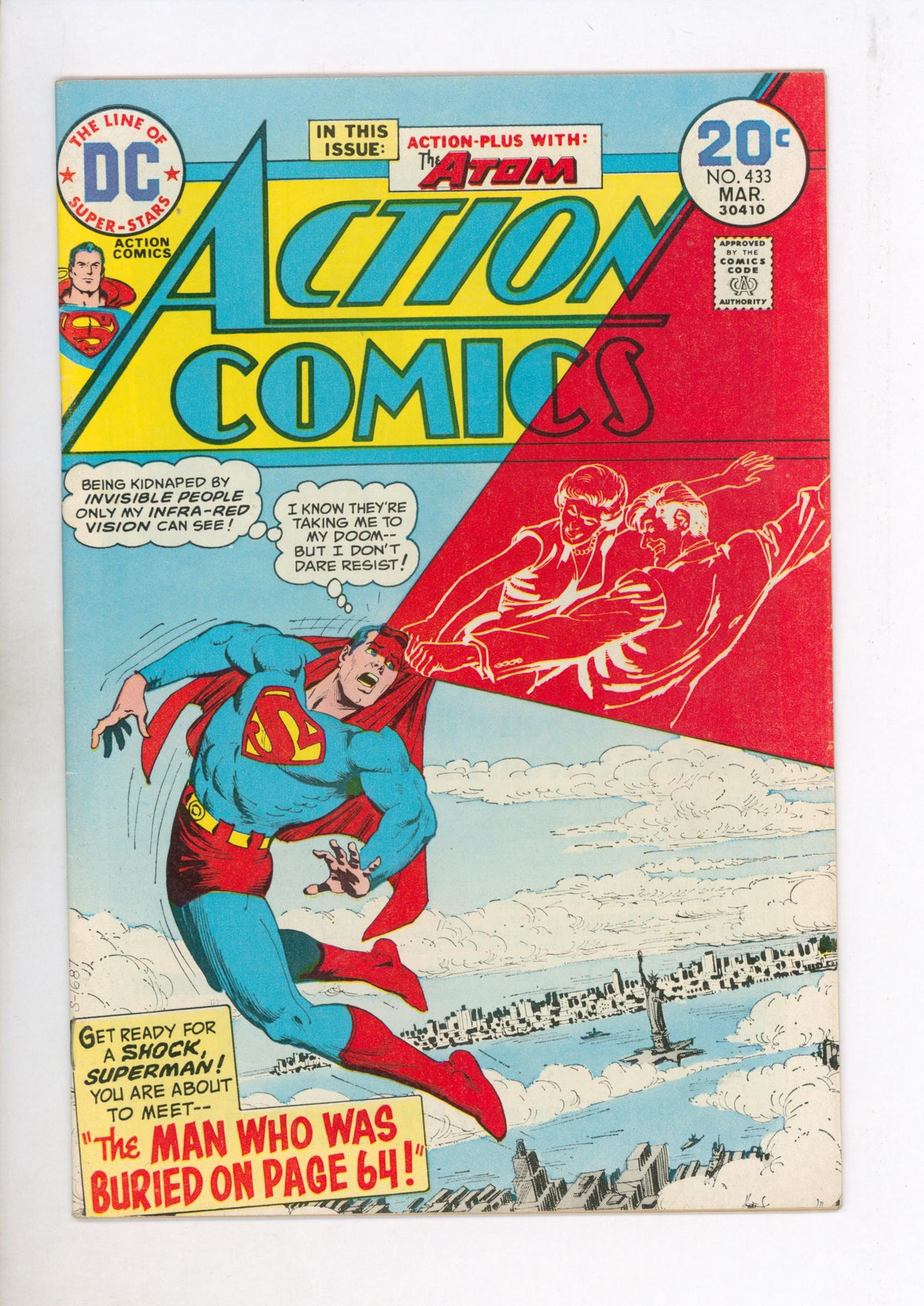 Action Comics #433 (1974) actual front cover