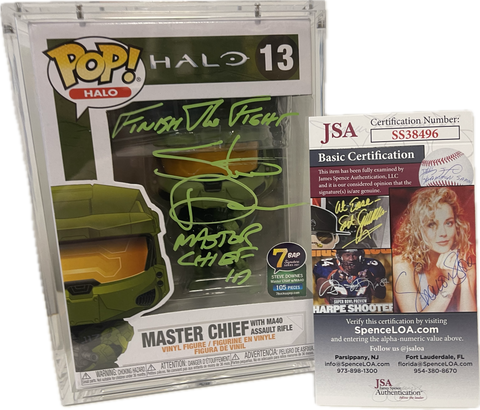 Pop 7BAP Signature Series Halo Master Chief #13 w/ MA40 Assault Rifle Signed by Steve Downes with JSA Certification