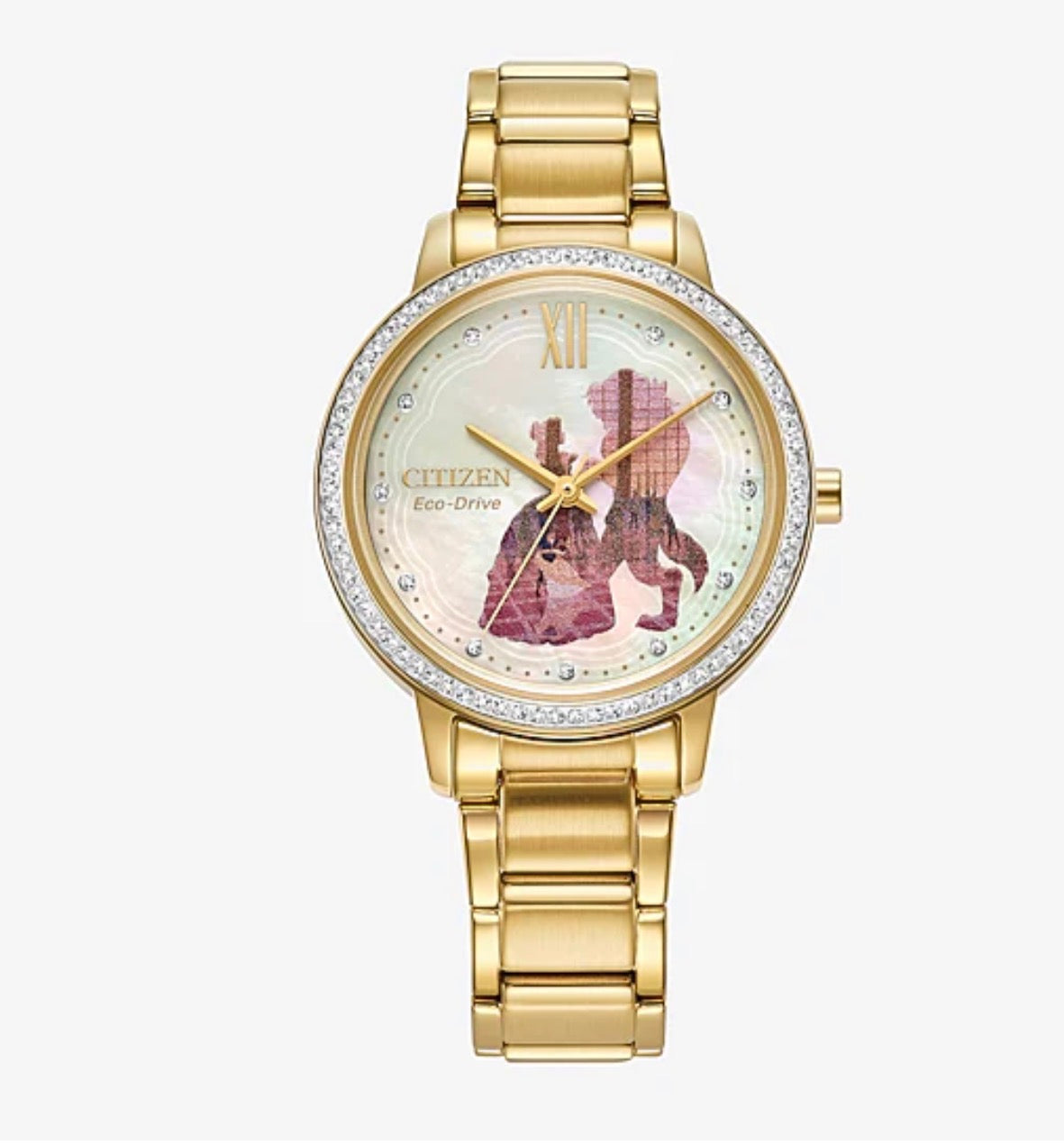 Citizen Beauty and the Beast Princess Womens Gold Tone Stainless Steel 2-pc. Watch Boxed Set