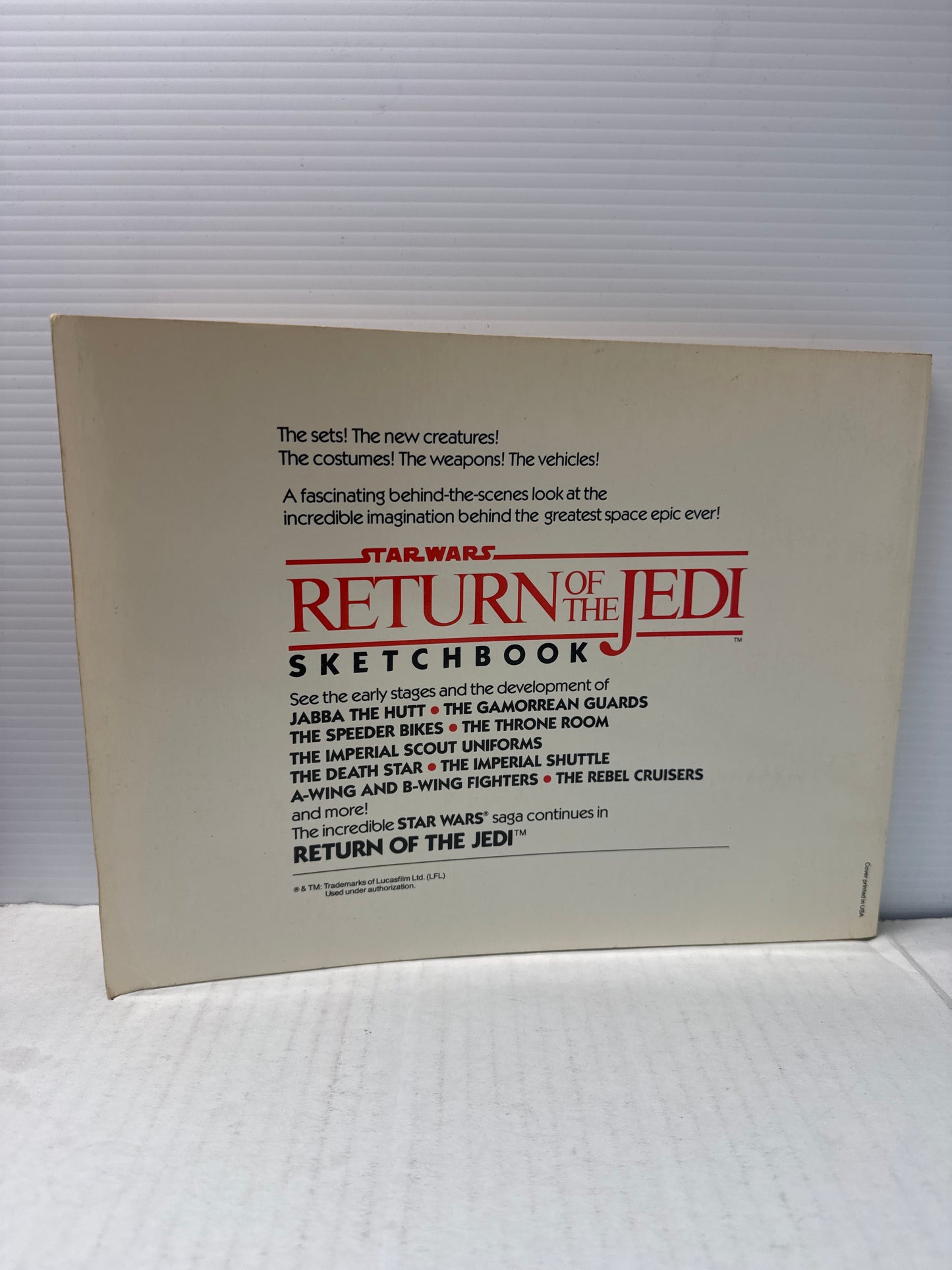VIntage USED Return Of The Jedi Sketchbook Joe Johnson Ralph McQuarrie 1983 First Edition WH