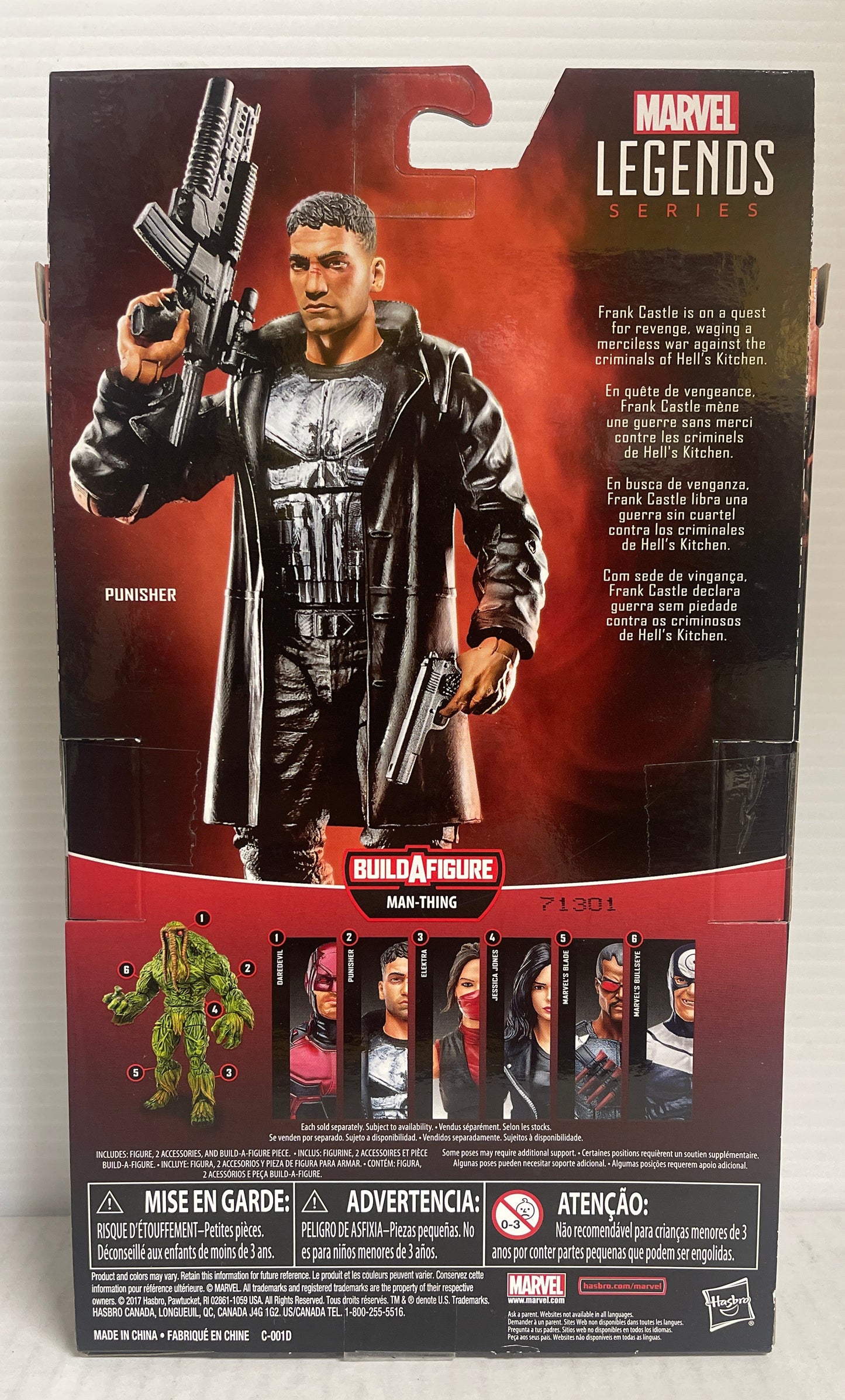 Punisher Marvel Legends Action Figure 2017 Hasbro Man Thing BAF