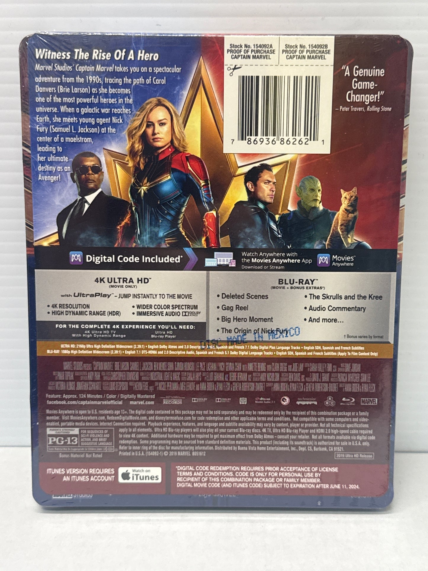 Captain Marvel (2019) 4K Blu-ray Best Buy Exclusive Steelbook New Sealed