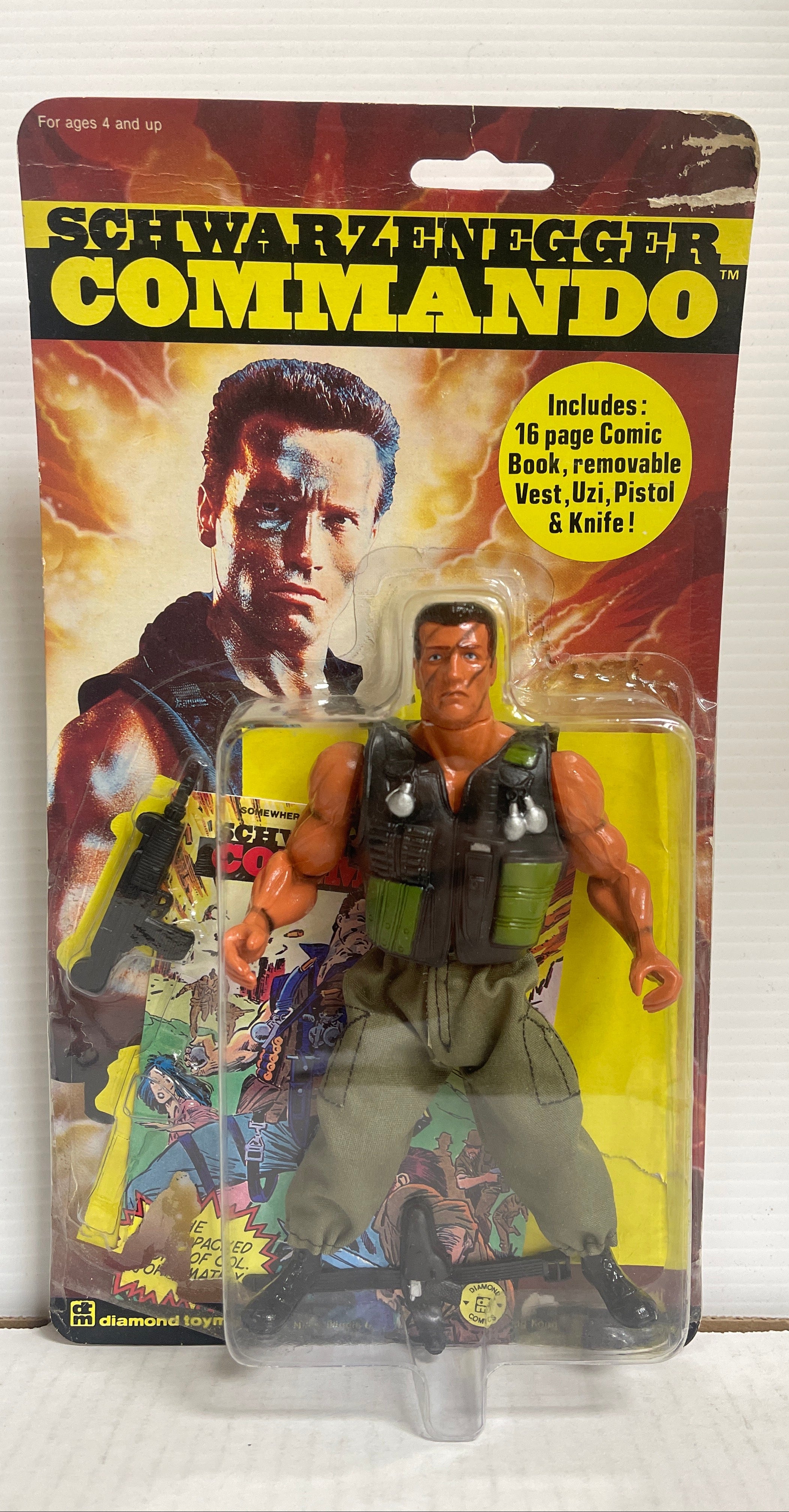 Vintage Schwarzenegger Commando Action Figure by Diamond Toymakers (19 ...