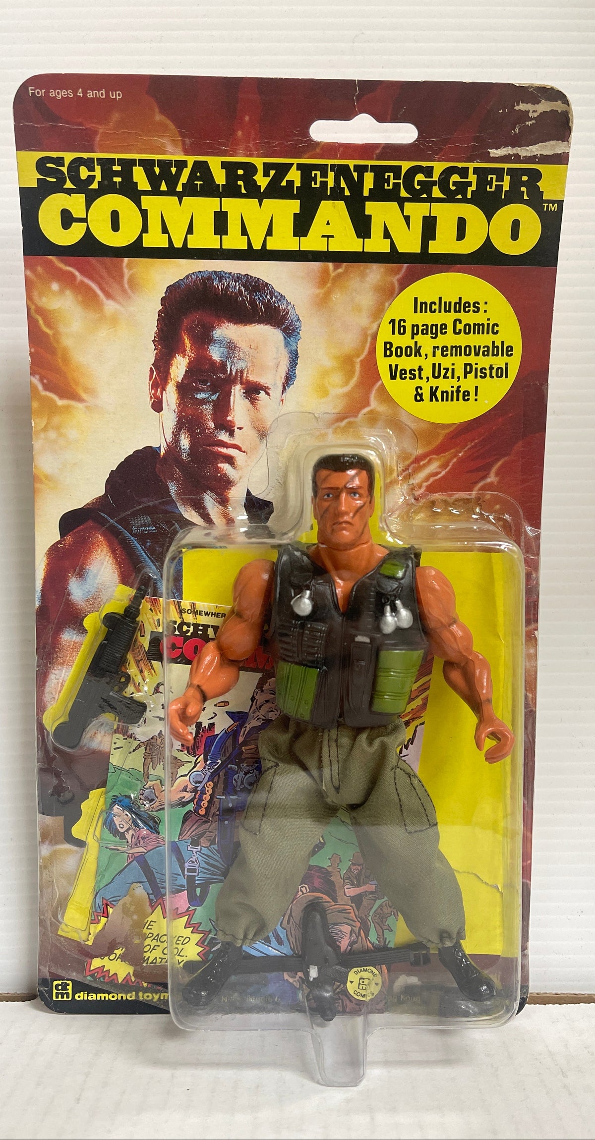 Vintage Schwarzenegger Commando Action Figure by Diamond Toymakers (19 ...