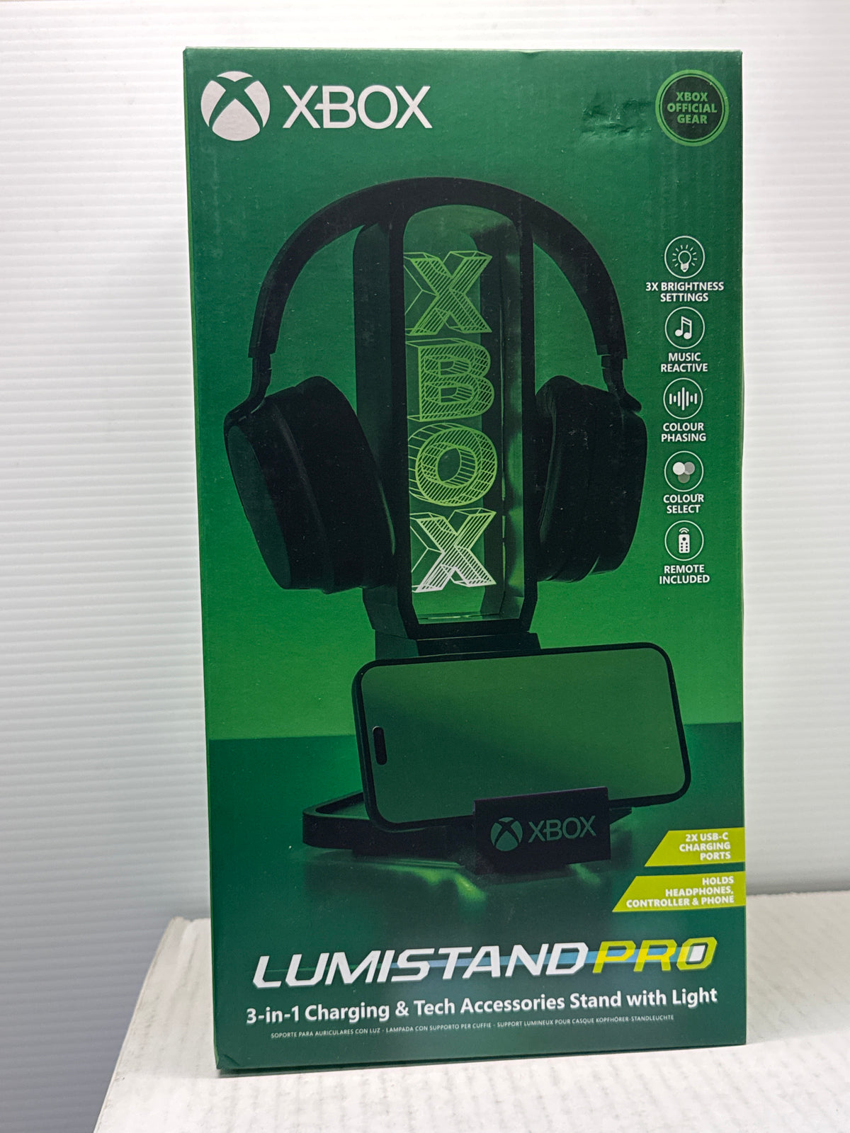 Paladone Xbox Logo Lumistand Pro 3-in-1 Charging & Tech Accessory Stand with Light
