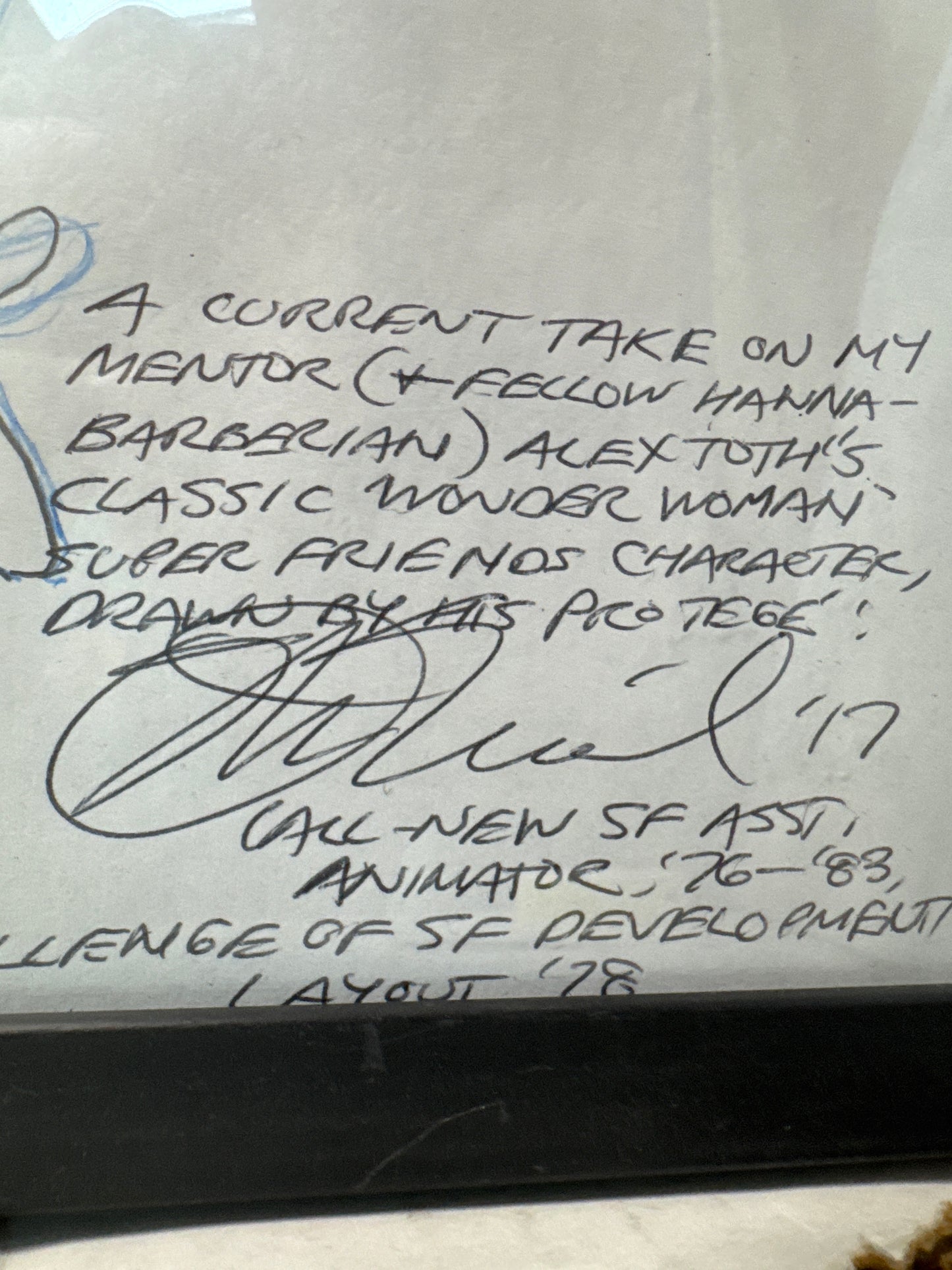 Original Signed Carl Gafford Cheetah Sketches - Alex Toth Tribute, Hanna Barbera/Super Friends Layout Artist