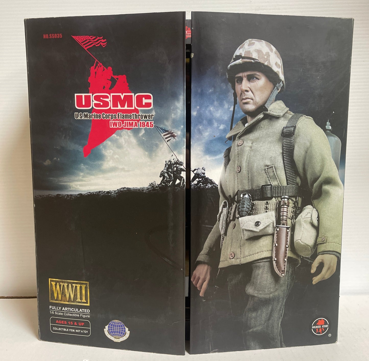 USMC U.S. Marine Corps Flame Thrower IWO JIMA 1945