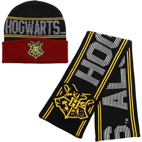 Harry Potter Wizarding World Hogwarts Knit Beanie and Scarf Warm Winter Set