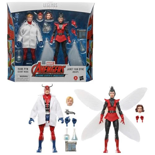 Avengers Marvel Legends Series Hank Pym (Giant-Man) and Janet Van Dyne (Wasp) 6-Inch Action Figure 2-Pack