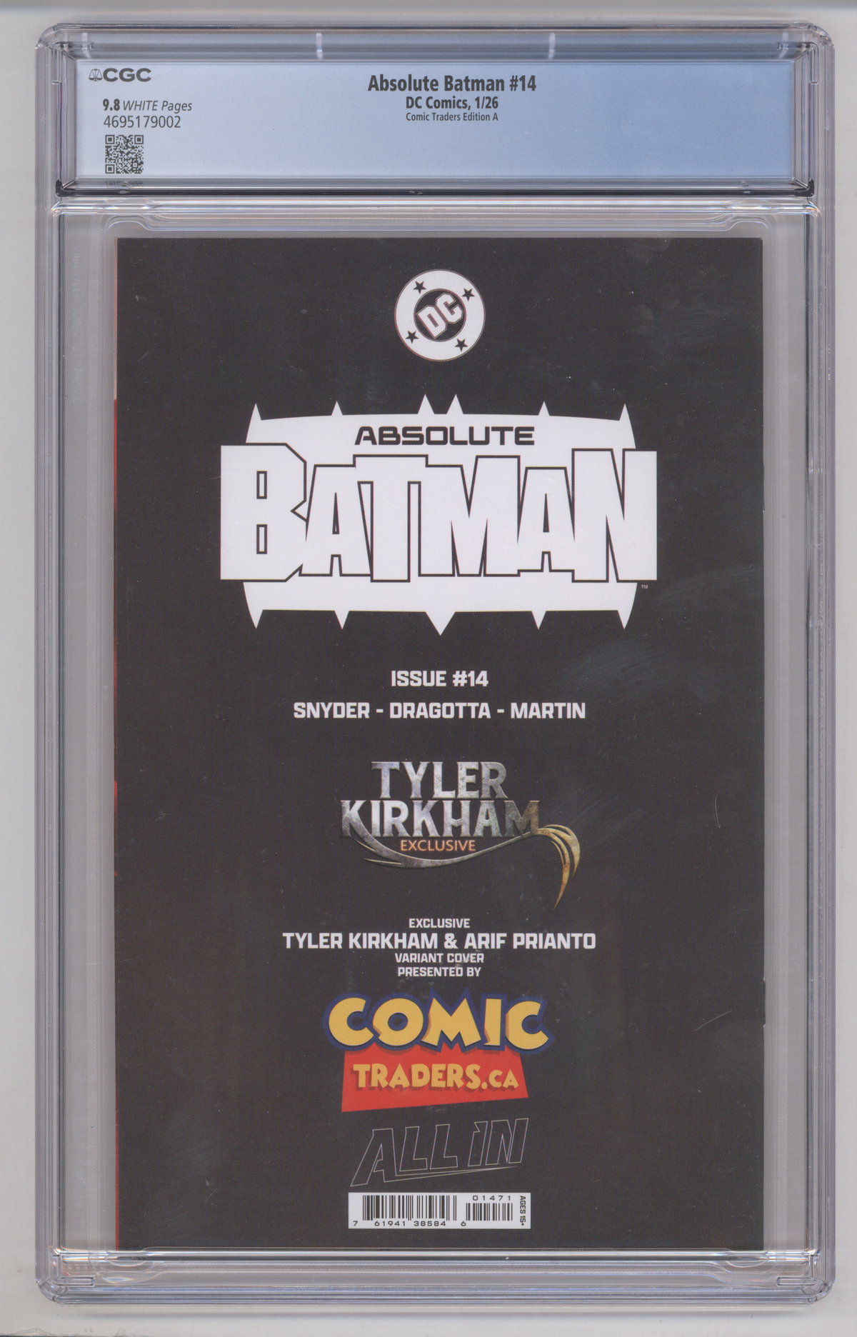 Absolute Batman #14 CGC Graded 9.8 Comic Traders Edition A