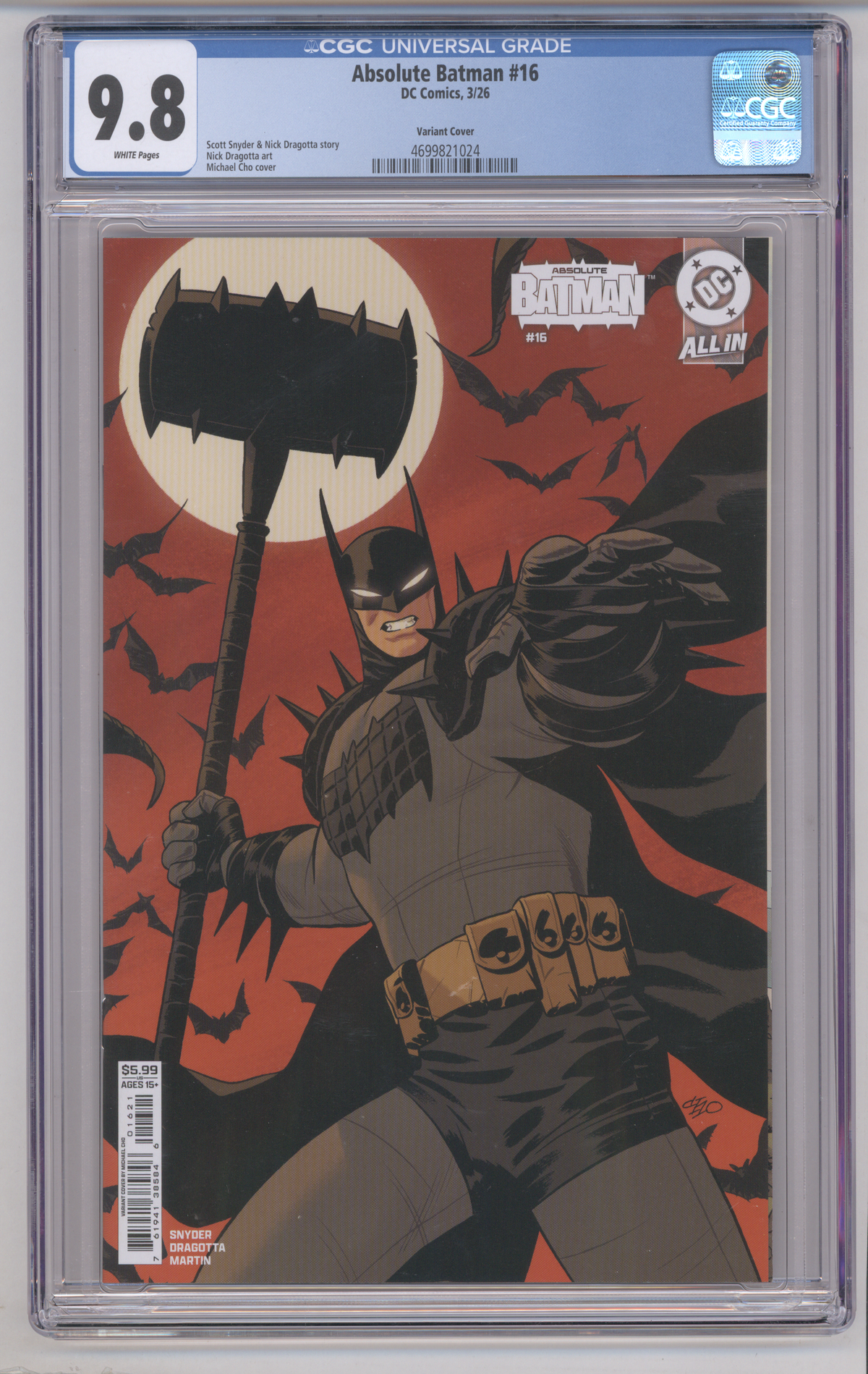 Absolute Batman #16 CGC Graded 9.8 Variant Cover
