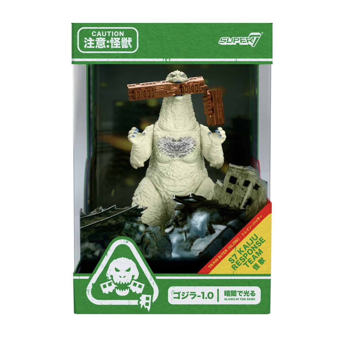 Godzilla Minus One Train Biter Glow-in-the-Dark 3 3/4-Inch ReAction Figure