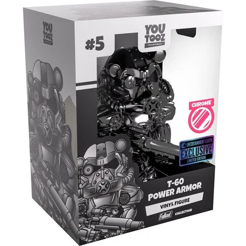 Fallout Collection T-60 Power Armor Chrome Variant Vinyl Figure #5 - Entertainment Earth Exclusive