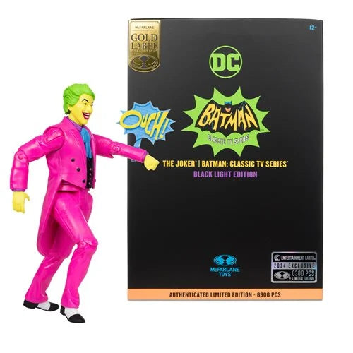 DC Retro The Joker Batman: Classic TV Series Black Light Gold Label 6-Inch Action Figure