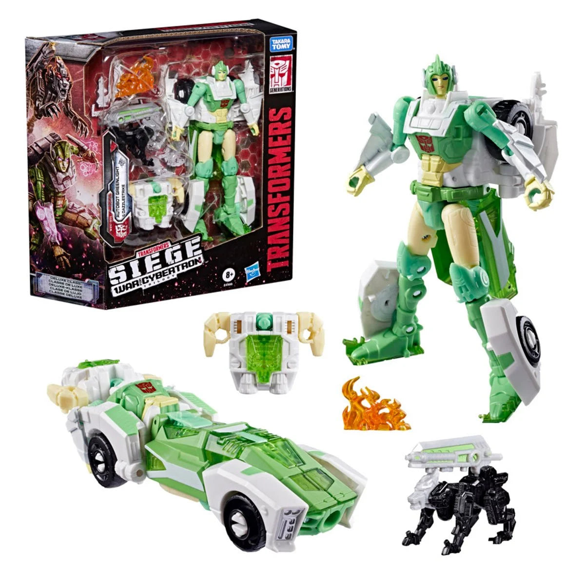 Transformers Generations War for Cybertron: Siege Deluxe Class WFC-S15 Autobot Greenlight with Dazzlestrike