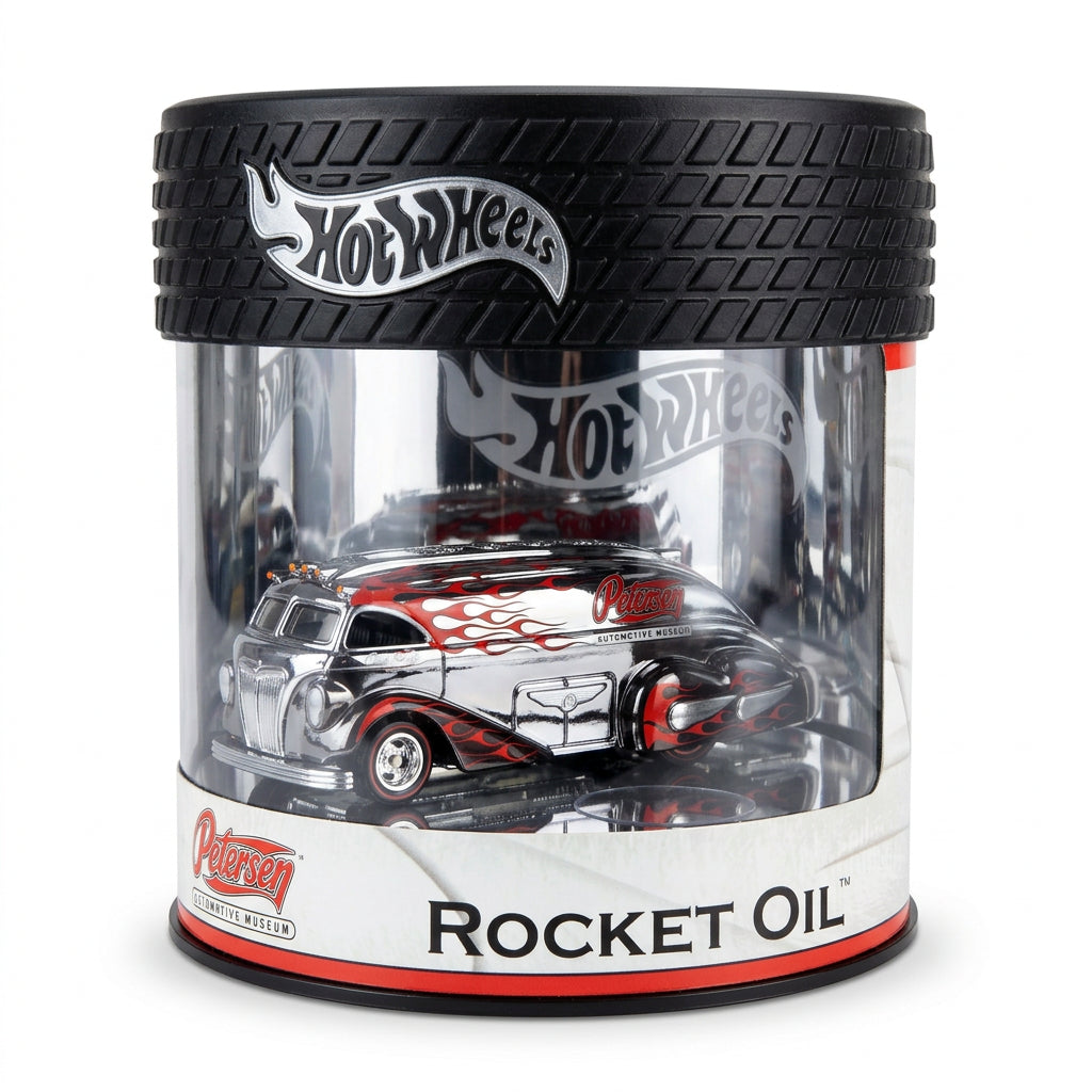 Hot Wheels Rocket Oil Tanker 2004 Petersen Automotive Museum Oil Can Black