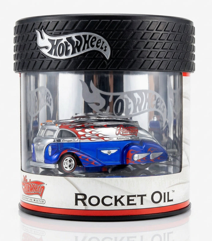 Hot Wheels 2004 Petersen Automotive Museum Oil Can Rocket Oil Tanker Blue