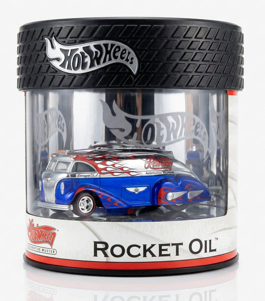 Hot Wheels 2004 Petersen Automotive Museum Oil Can Rocket Oil Tanker Blue