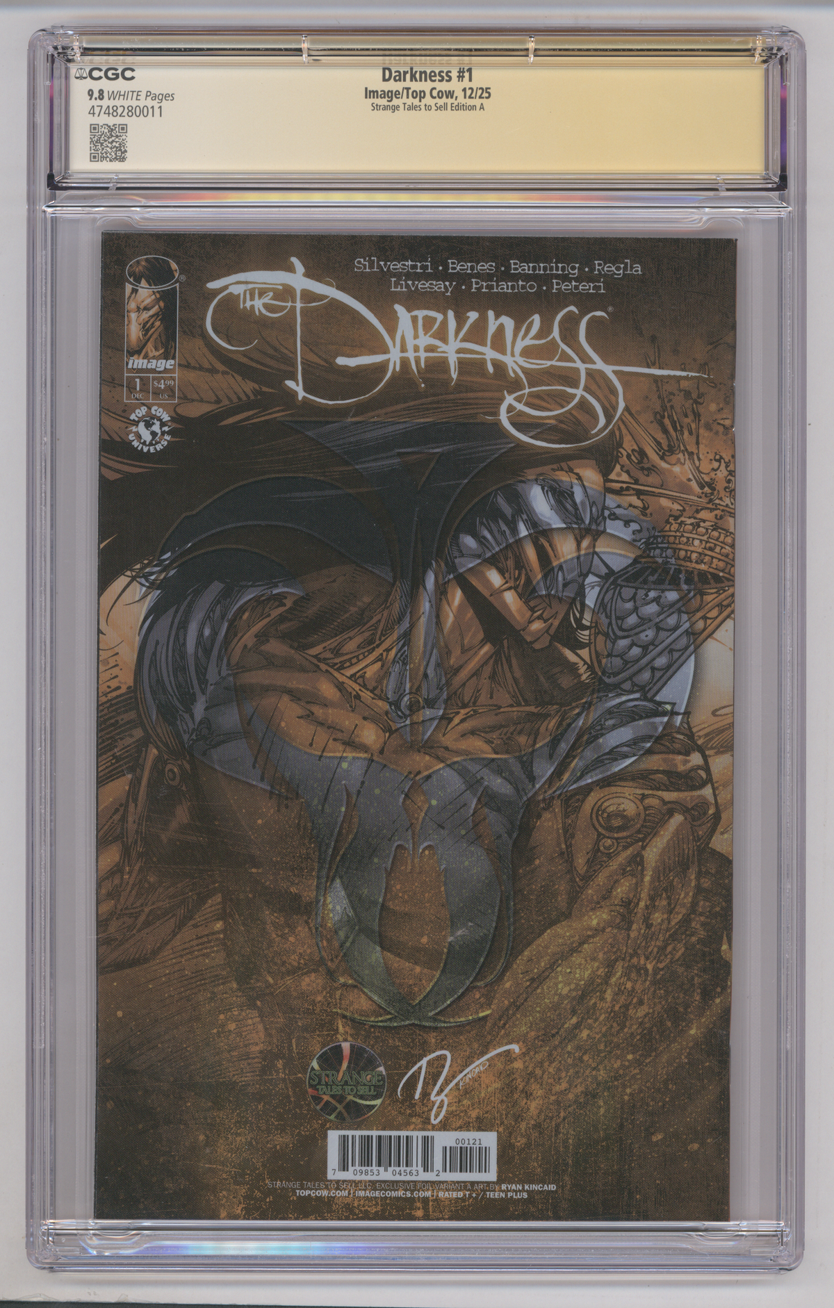 Darkness #1 CGC Graded 9.8 Strange Tales to Sell Edition A SIGNED & SKETCH BY RYAN KINCAID ON 5/2/26
