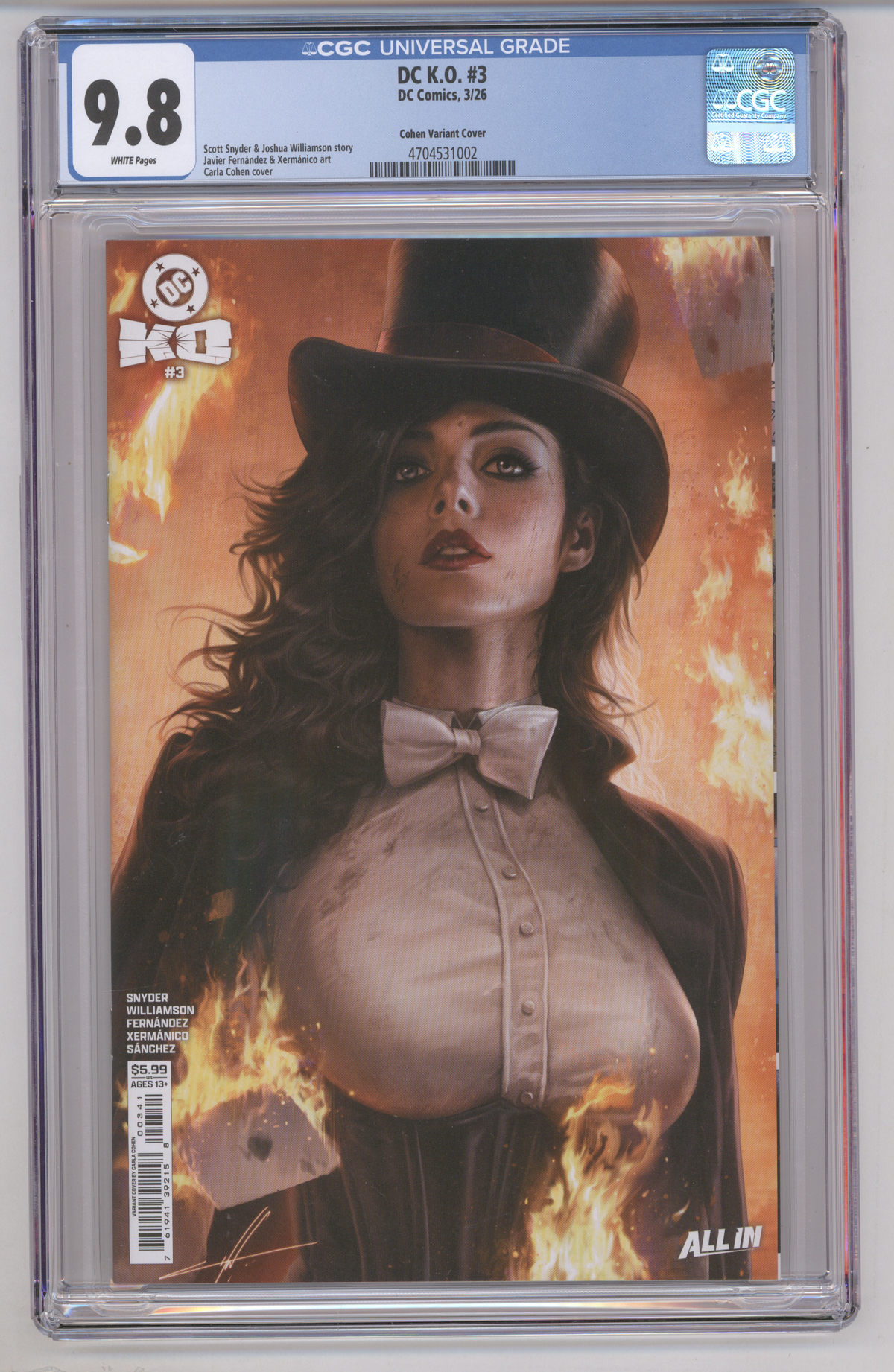 DC K.O. #3 CGC Graded 9.8 Cohen Variant Cover