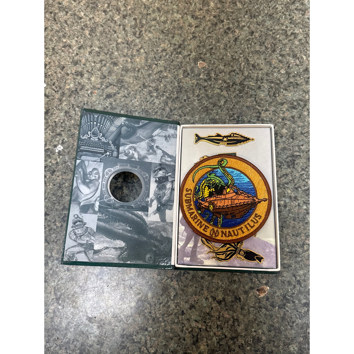 Disney anniversary pin set with Submarine Nautilus patch