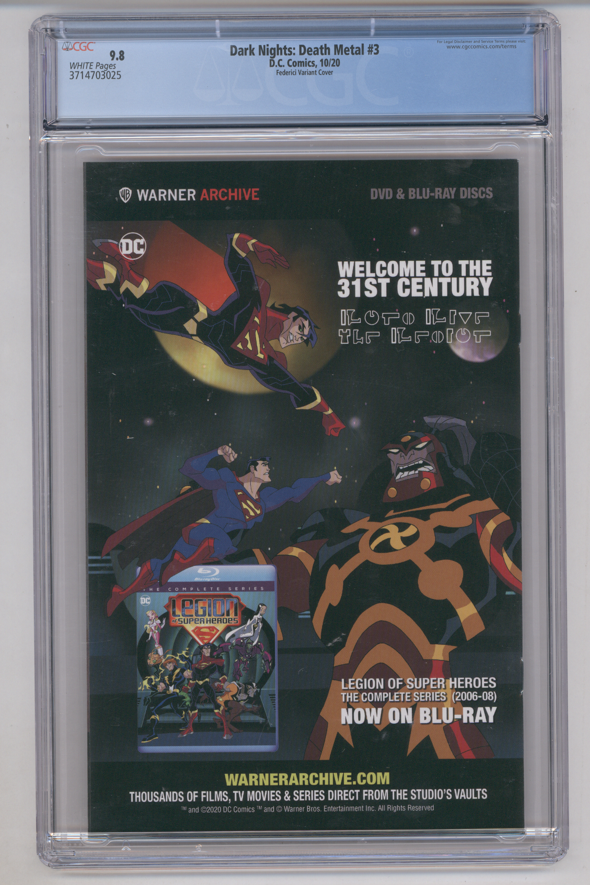 Dark Nights: Death Metal #3 CGC Graded 9.8 Federici Variant Cover
