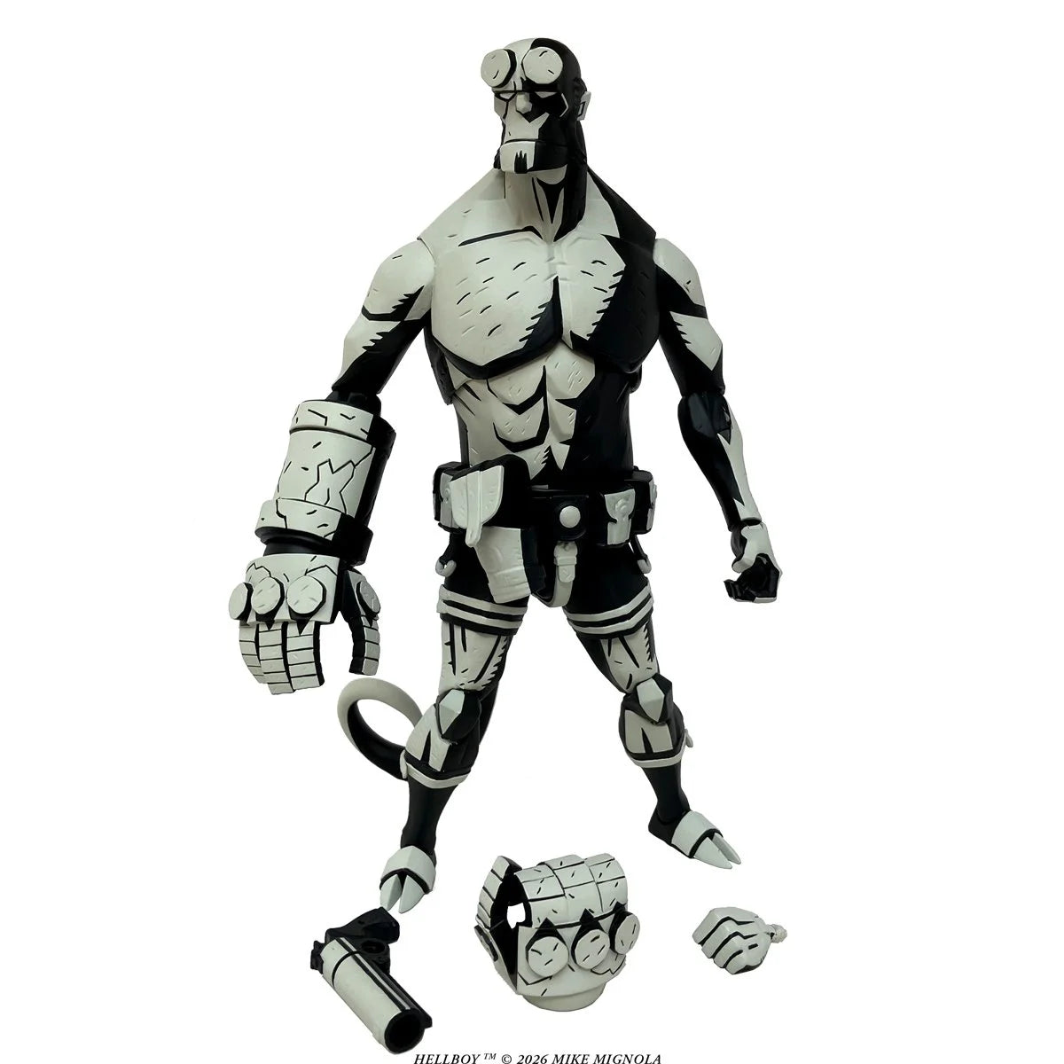 Hellboy Black and White 1:12 Scale Action Figure - Entertainment Earth Exclusive