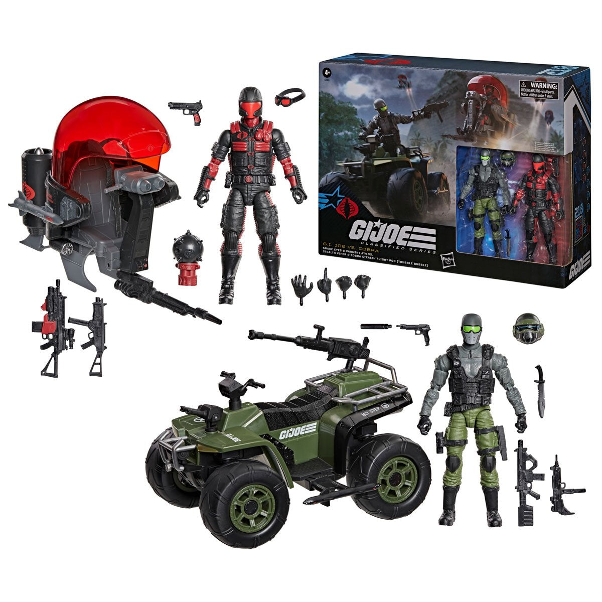 G.I. Joe Snake Eyes & Varmint ATV vs. Stealth Viper & Trubble Bubble set — product image 4