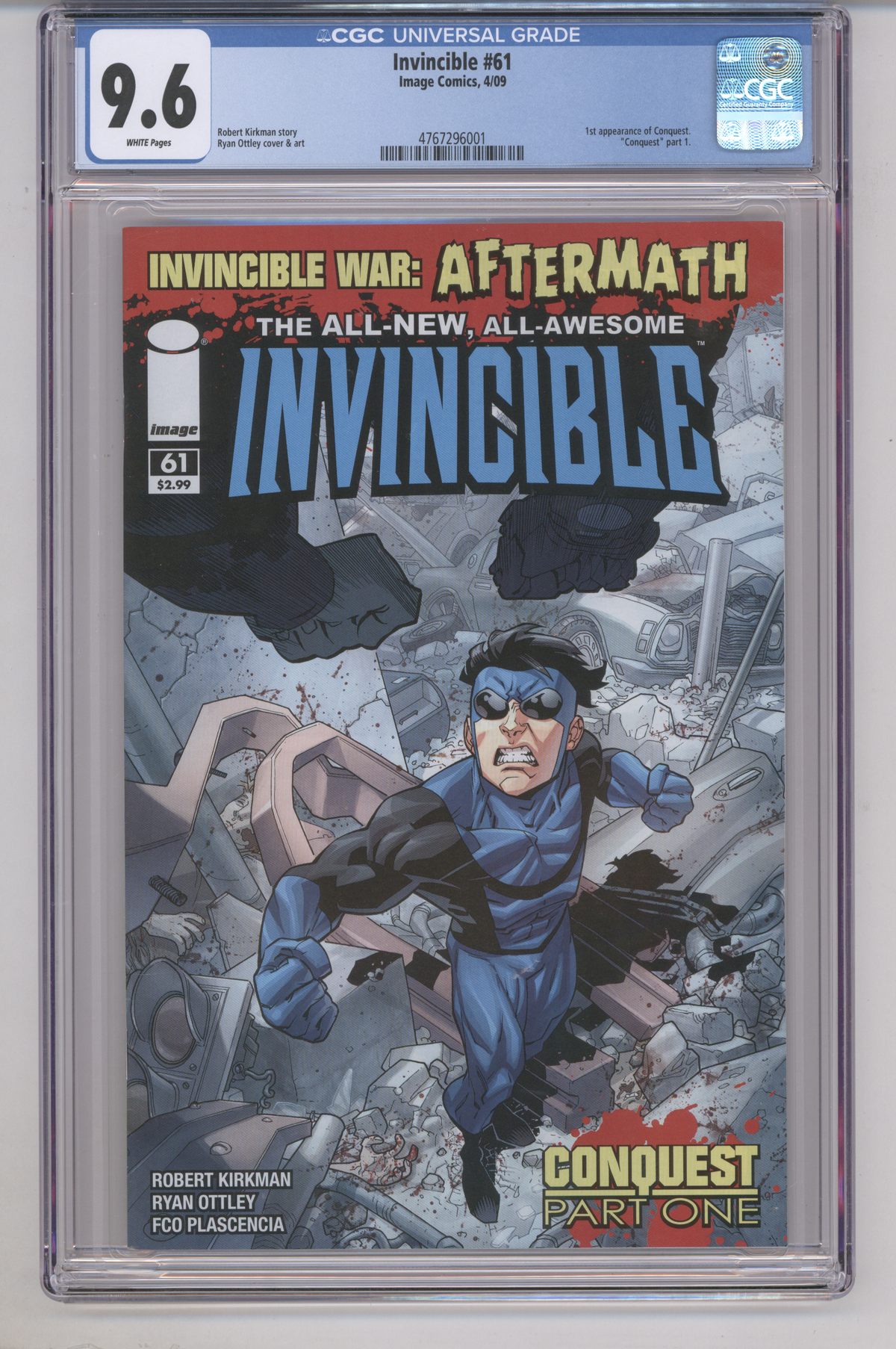 Invincible #61 CGC Graded 9.6 1st appearance of Conquest. "Conquest" part 1