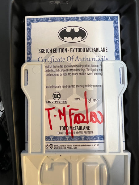 DC Multiverse Batman by Todd McFarlane Sketch Autograph Gold Label 7-Inch Action Figure - Entertainment Earth Exclusive