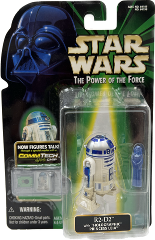 Star Wars Power of the Force CommTech Chip R2-D2 w/ Holographic Princess Leia