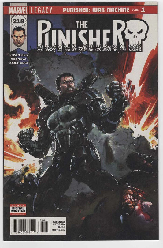 The Punisher #218 Clayton Crain Cover (Marvel Comics January 2018)