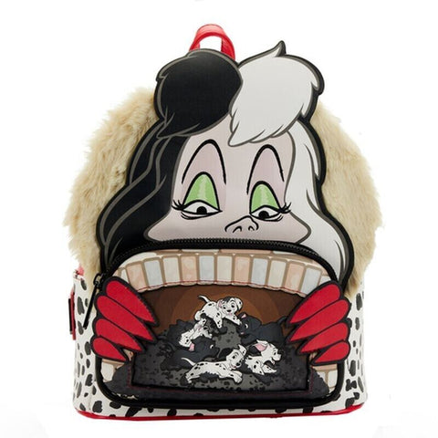 Disney Villians Cruella Deville 101 Dalmatians Loungefly Mini Backpack