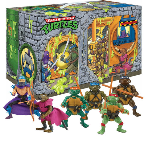 Teenage Mutant Ninja Turtles Retro Rotocast 5 Inch Action Figure Box Set Exclusive Sewer Lair Edition