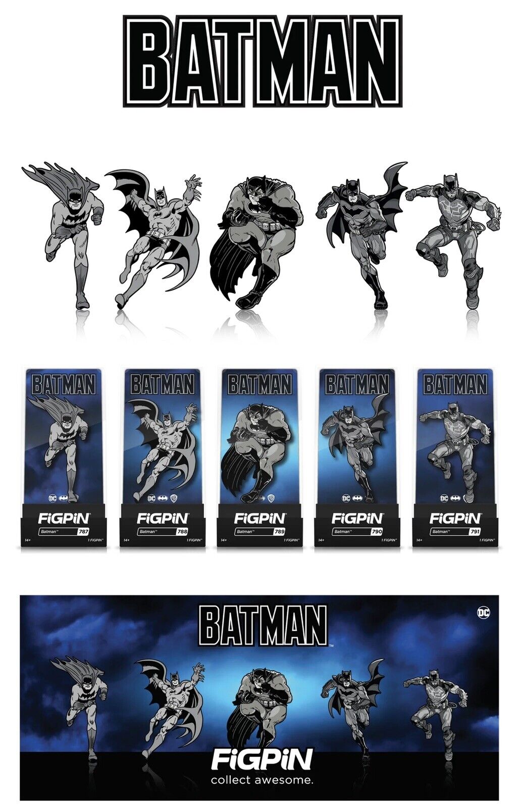 FigPin Batman #787-791 5 Pin Set