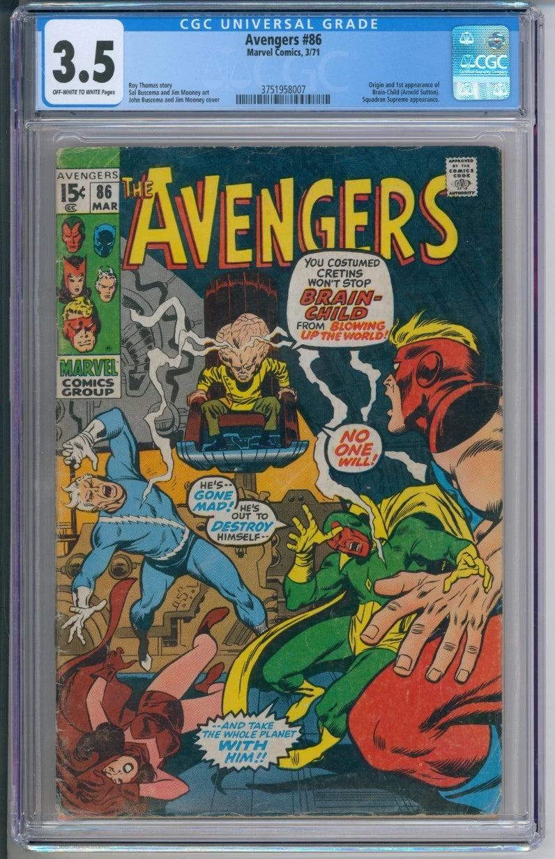 Avengers #86 CGC 3.5 (Origin and 1st appearance of Brain-Child)