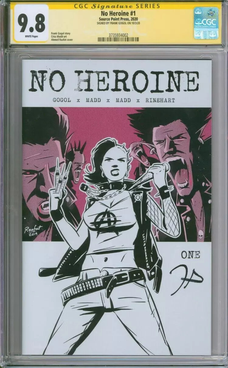 No Heroine #1 CGC Signature Series 9.8 Signed By Frank Gogol